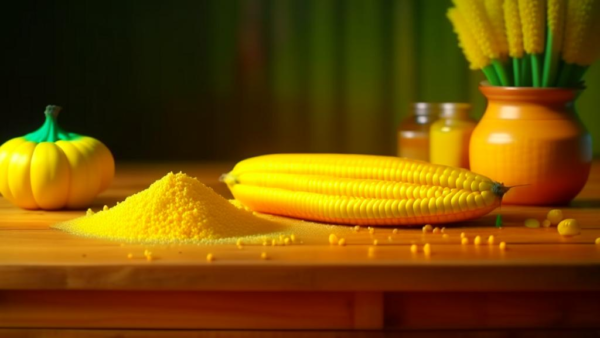 Mąka kukurydziana na stole - składnik na arepas